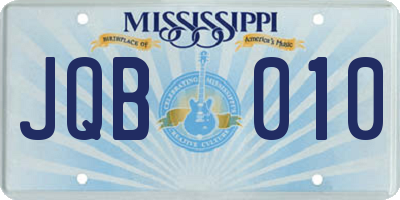 MS license plate JQB010