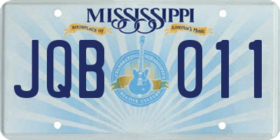 MS license plate JQB011