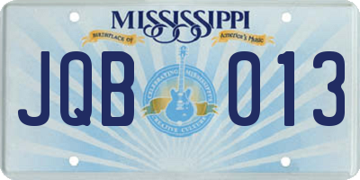 MS license plate JQB013