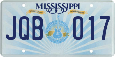 MS license plate JQB017