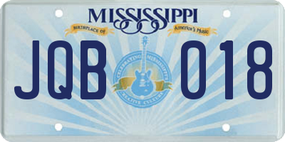 MS license plate JQB018