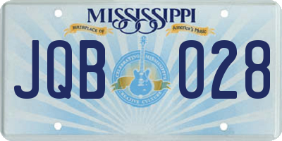 MS license plate JQB028