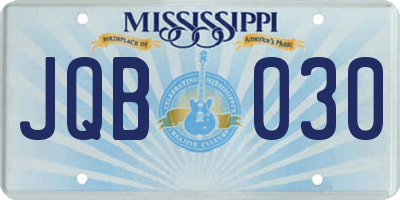 MS license plate JQB030