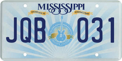MS license plate JQB031