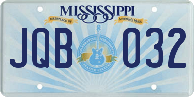 MS license plate JQB032