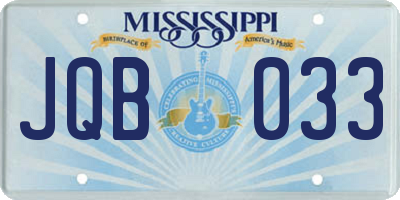 MS license plate JQB033