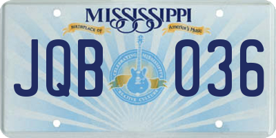 MS license plate JQB036