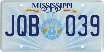 MS license plate JQB039