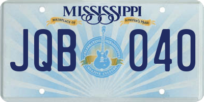 MS license plate JQB040