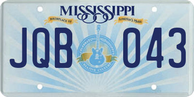 MS license plate JQB043