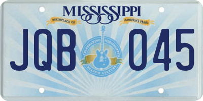 MS license plate JQB045
