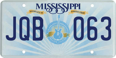MS license plate JQB063