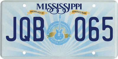 MS license plate JQB065