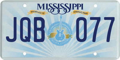 MS license plate JQB077