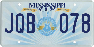 MS license plate JQB078