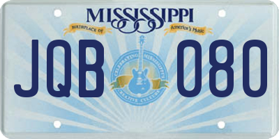 MS license plate JQB080