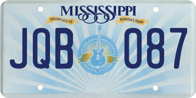 MS license plate JQB087