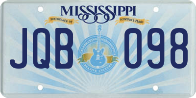 MS license plate JQB098