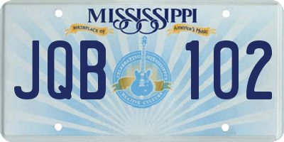 MS license plate JQB102