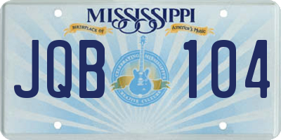 MS license plate JQB104