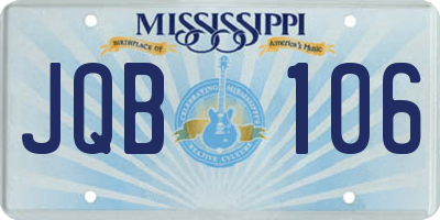 MS license plate JQB106