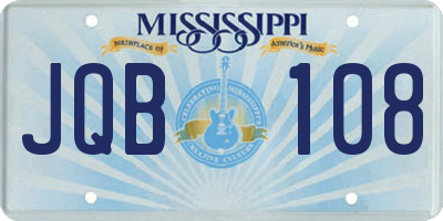 MS license plate JQB108