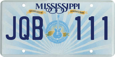 MS license plate JQB111