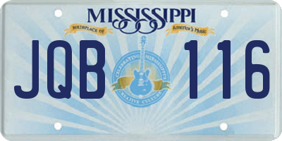MS license plate JQB116