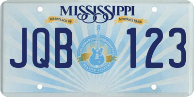 MS license plate JQB123