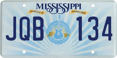 MS license plate JQB134