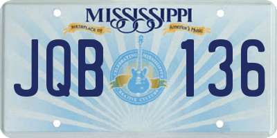 MS license plate JQB136