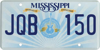 MS license plate JQB150