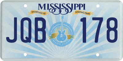 MS license plate JQB178
