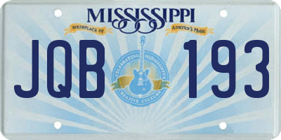 MS license plate JQB193
