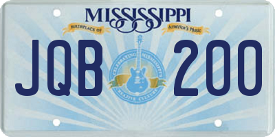 MS license plate JQB200