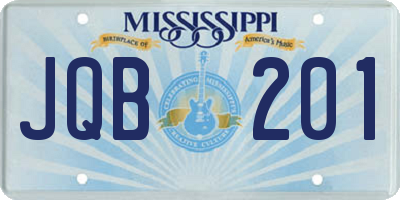 MS license plate JQB201