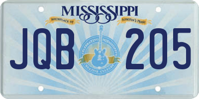 MS license plate JQB205