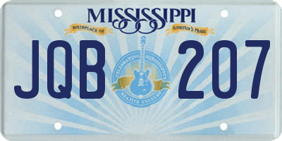 MS license plate JQB207