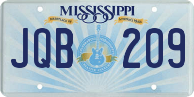 MS license plate JQB209