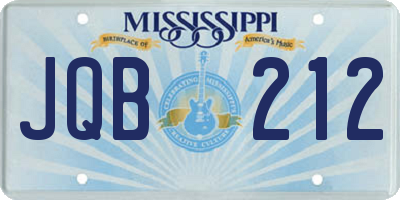 MS license plate JQB212