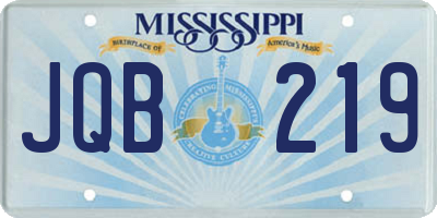 MS license plate JQB219