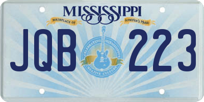 MS license plate JQB223