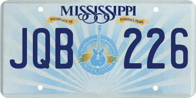 MS license plate JQB226