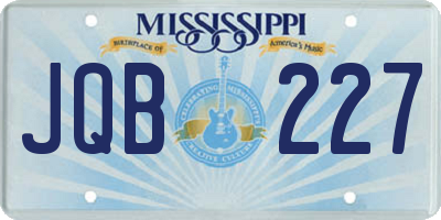 MS license plate JQB227