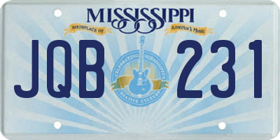 MS license plate JQB231