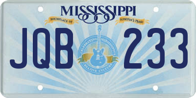 MS license plate JQB233