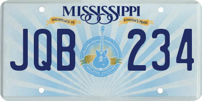 MS license plate JQB234