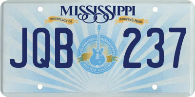 MS license plate JQB237