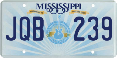 MS license plate JQB239