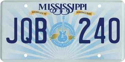 MS license plate JQB240